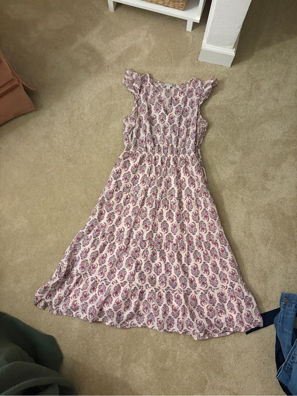 J. Crew Pink Paisley-Print Maxi Dress